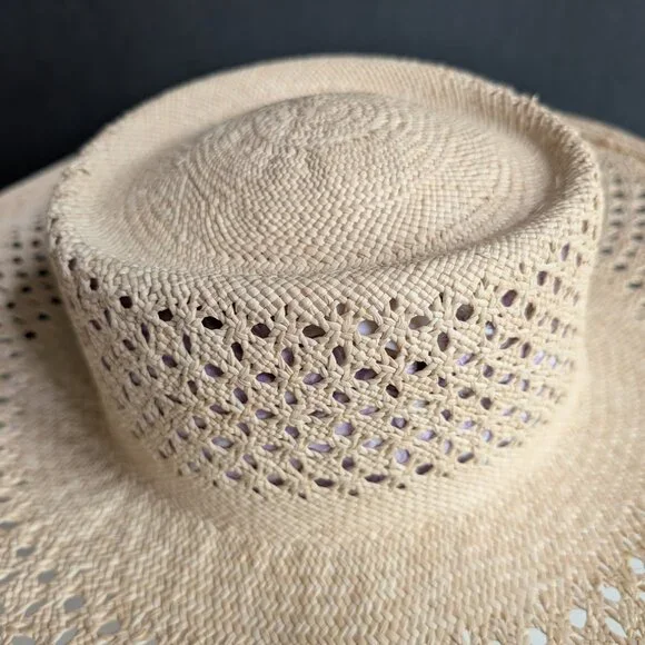 VAN PALMA Opale Junior Straw Hat Natural color Size: M EUC display picture 1